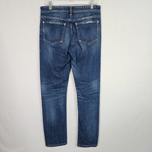 PILCRO Straight Leg Jeans ANTHROPOLOGIE MEDIUM WASH BLUE size 26 Distressed Chic - Picture 8 of 9